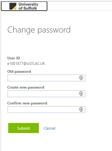 The page where you can change your password.